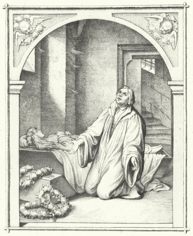 Martin Luther s mrtvým tělem své dcery Magdaleny, 1542 od Gustav Ferdinand Leopold Konig