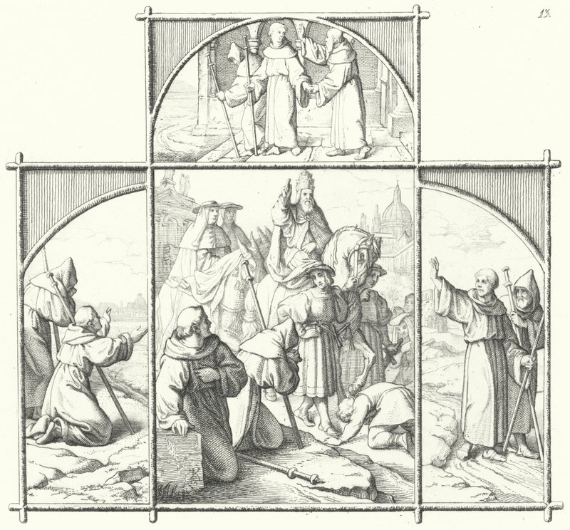 Cesta Martina Luthera do Říma (rytina) od Gustav Ferdinand Leopold Konig