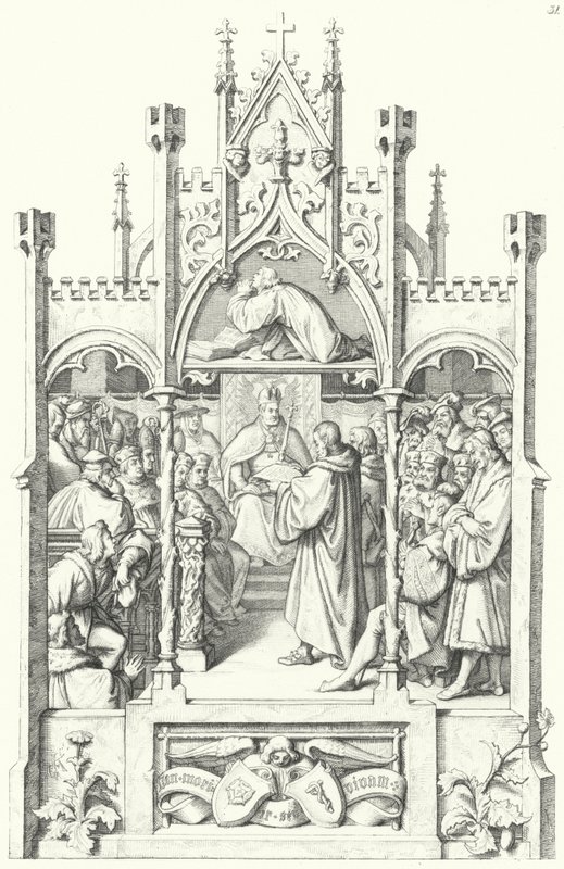 Scény ze života Martina Luthera (rytina) od Gustav Ferdinand Leopold Konig