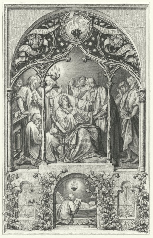 Smrt Martina Luthera (rytina) od Gustav Ferdinand Leopold Konig