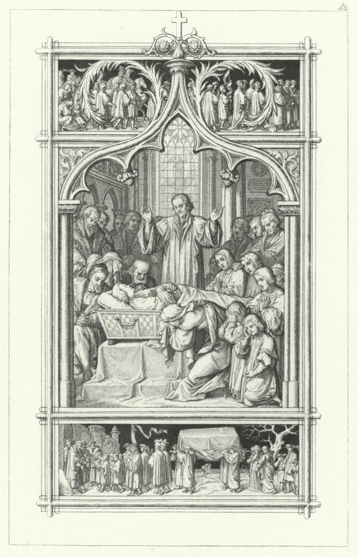 Pohřeb Martina Luthera (rytina) od Gustav Ferdinand Leopold Konig