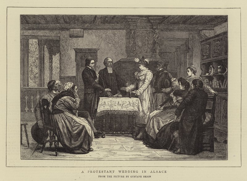 Protestantská svatba v Alsasku od Gustave Brion