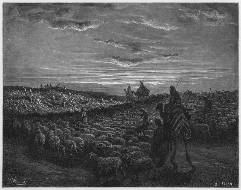 Gustave Dore Bible: Abraham na cestě do země Kanaán od Gustave Dore