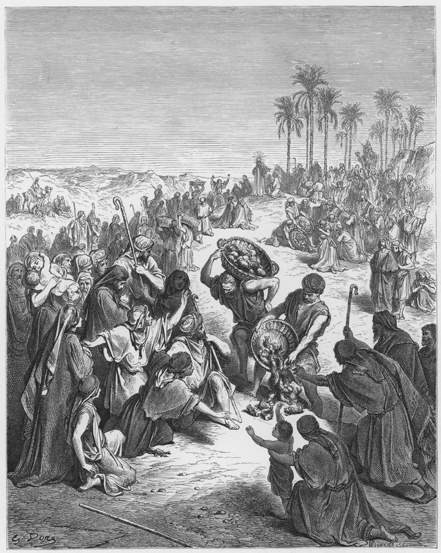 Gustave Dore Bible: Kristus krmí zástupy od Gustave Dore