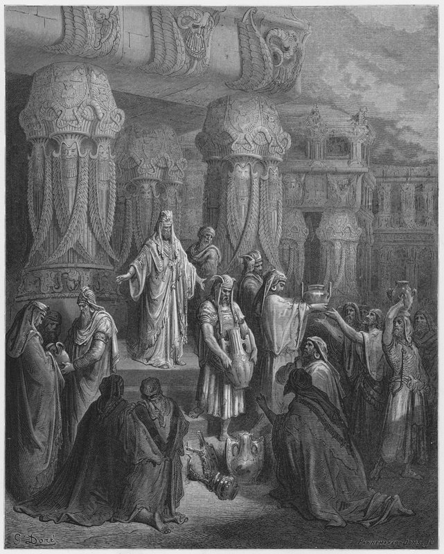 Gustave Dore Bible: Cyrus restauruje nádoby chrámu od Gustave Dore
