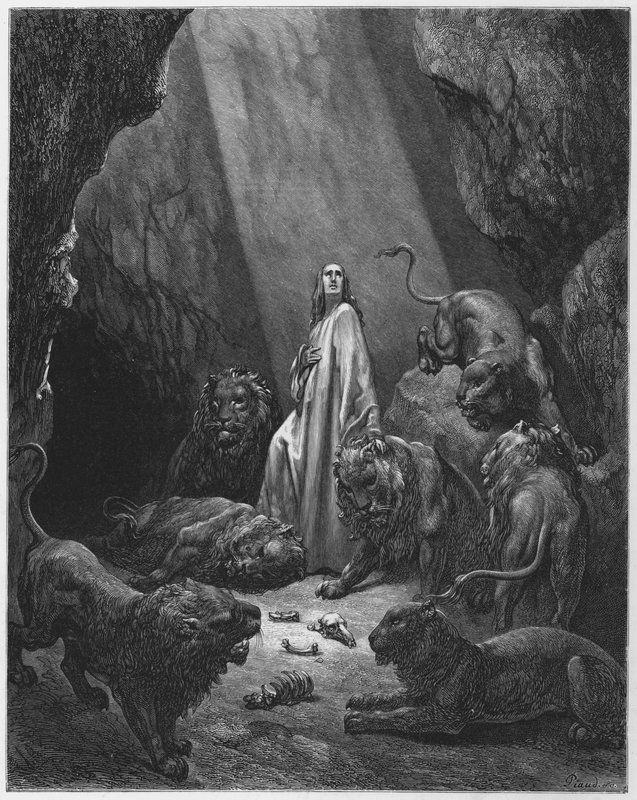 Gustave Dore Bible: Daniel v jámě lvů od Gustave Dore