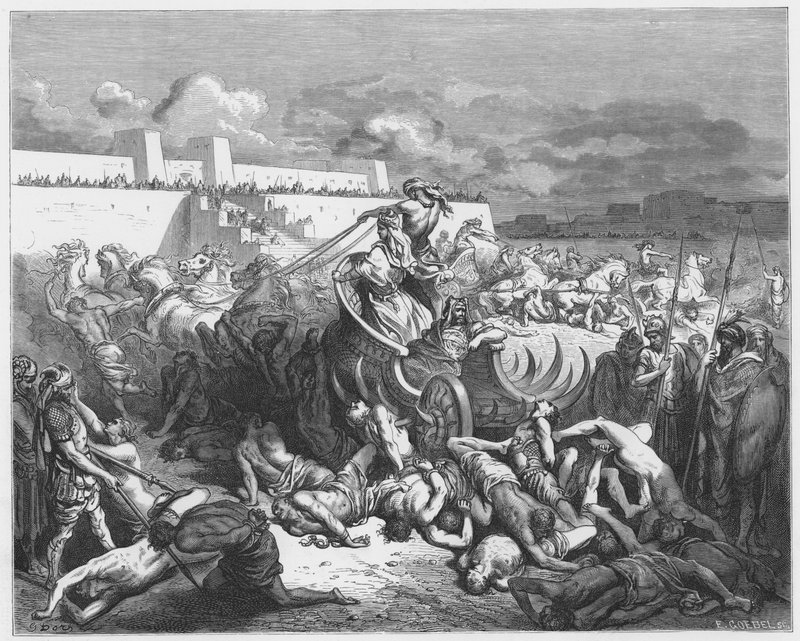 Gustave Dore Bible: David trestá Ammonity od Gustave Dore