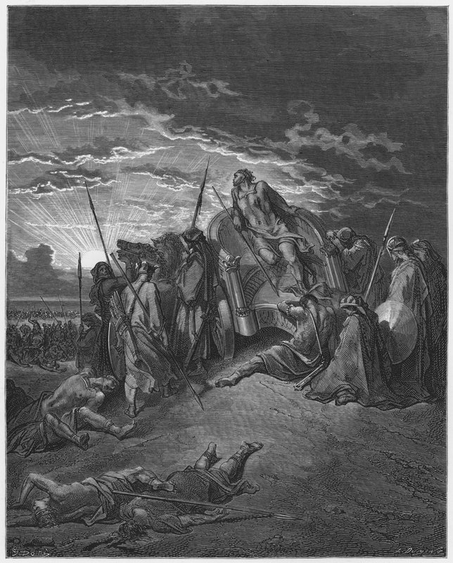 Bible Gustava Doreho: Achabova smrt od Gustave Dore