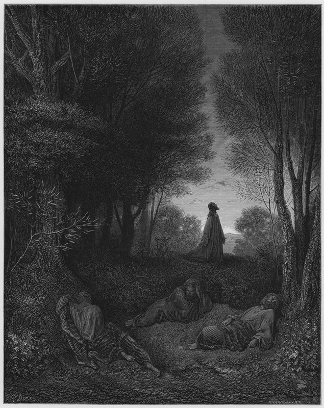 Gustave Dore Bible: Ježíš se modlí v zahradě od Gustave Dore