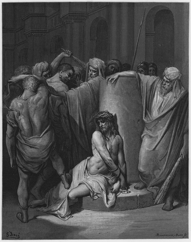 Gustave Dore Bible: Ježíš bičoval od Gustave Dore