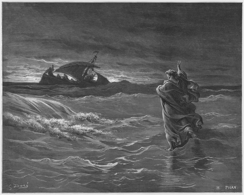 Gustave Dore Bible: Ježíš kráčel po moři od Gustave Dore