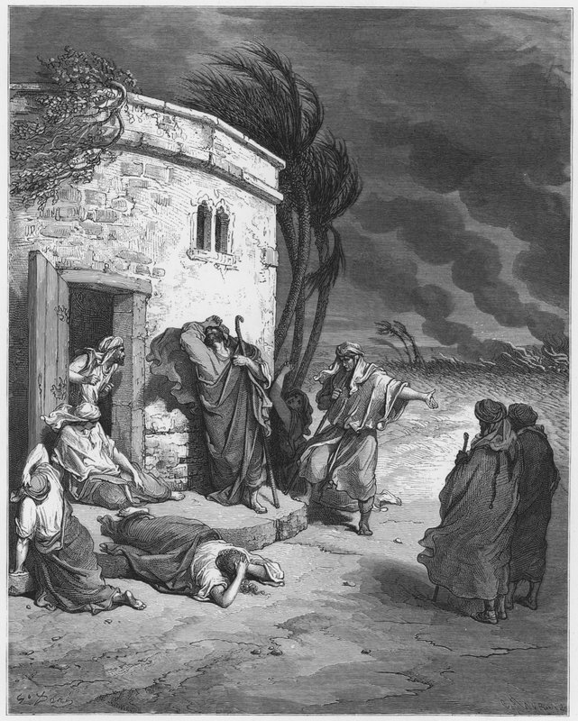Gustave Dore Bible: Job se doslechl o jeho zkáze od Gustave Dore