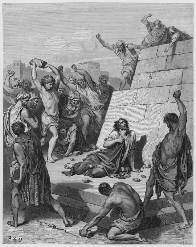 Gustave Dore Bible: Umučení svatého Štěpána od Gustave Dore