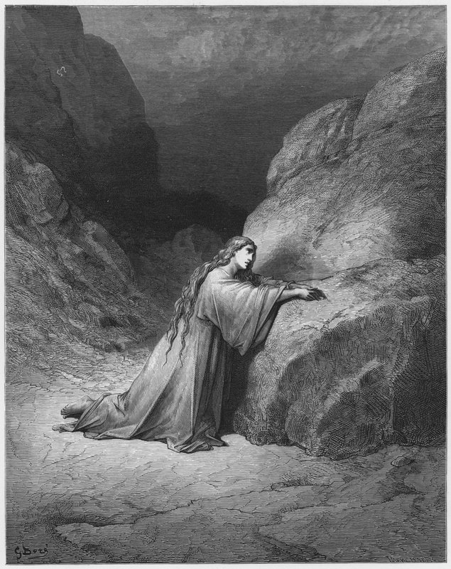 Gustave Dore Bible: Marie Magdalena kající se od Gustave Dore
