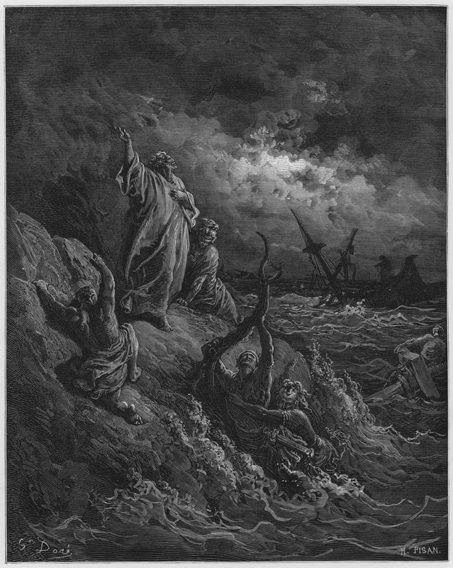 Gustave Dore Bible: S Paul ztroskotala od Gustave Dore