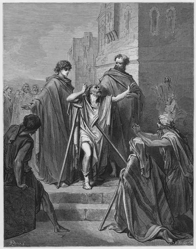 Gustave Dore Bible: S Peter a S John u krásné brány od Gustave Dore