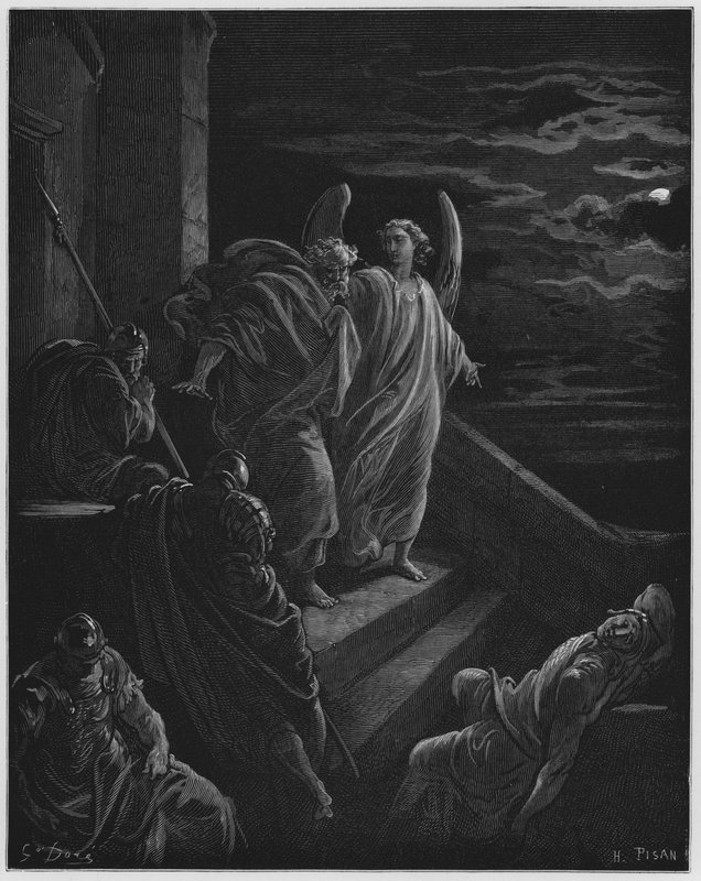 Gustave Dore Bible: S Peter vysvobozen z vězení od Gustave Dore