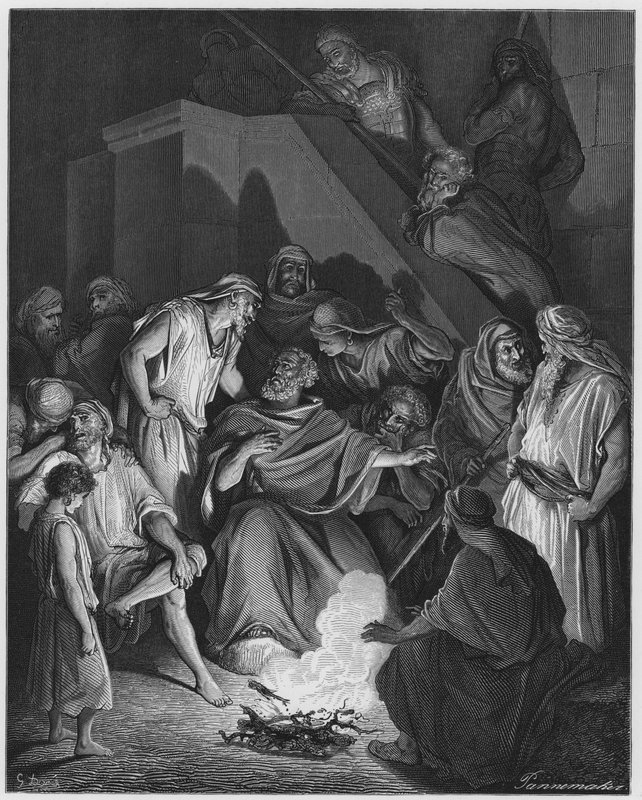 Gustave Dore Bible: S Peter popírající Krista od Gustave Dore