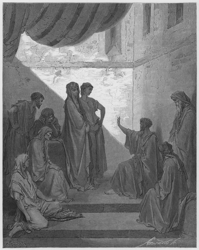 Gustave Dore Bible: S Peter v domě Corneliova od Gustave Dore