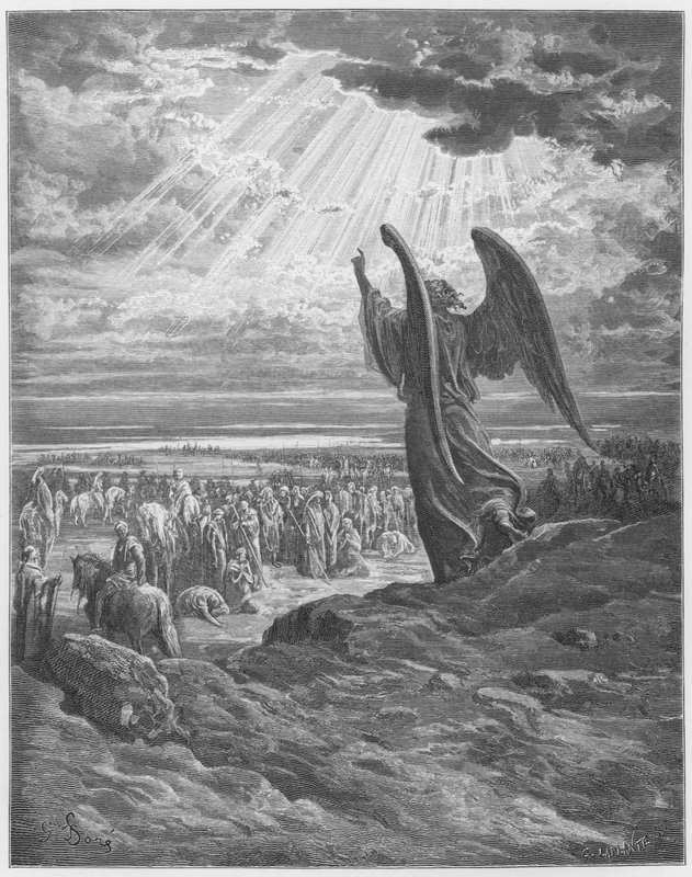 Gustave Dore Bible: Anděl zjevující se Joshuovi od Gustave Dore