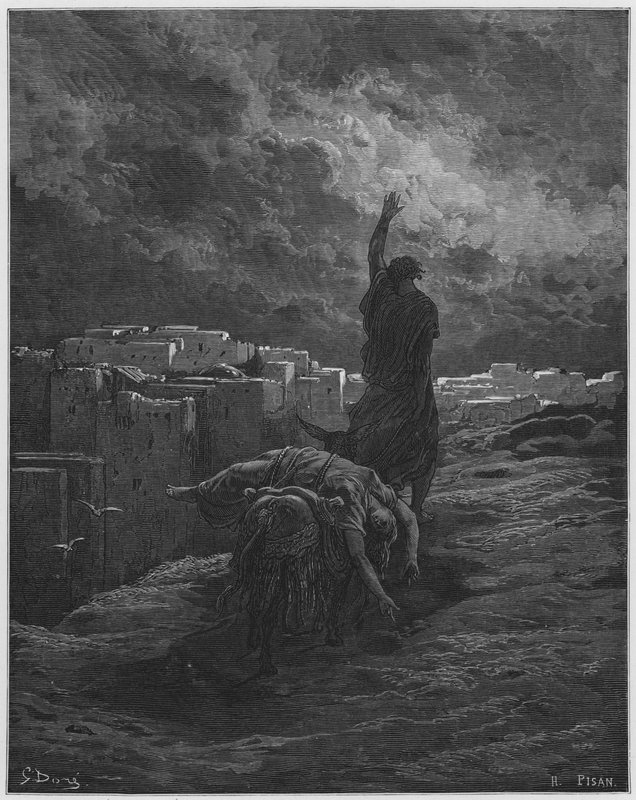 Gustave Dore Bible: Levita odnášející tělo ženy od Gustave Dore