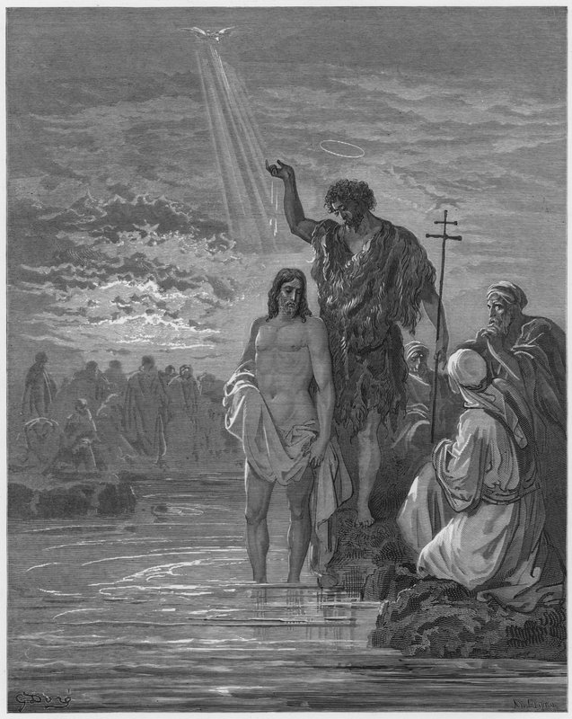 Gustave Dore Bible: Ježíšův křest od Gustave Dore