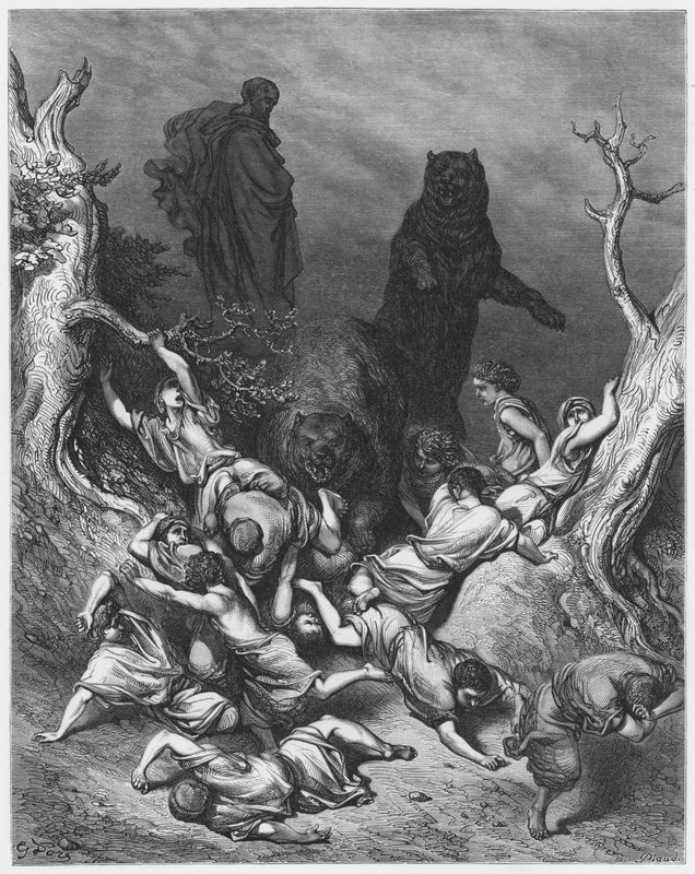 Gustave Dore Bible: Děti zničené medvědy od Gustave Dore