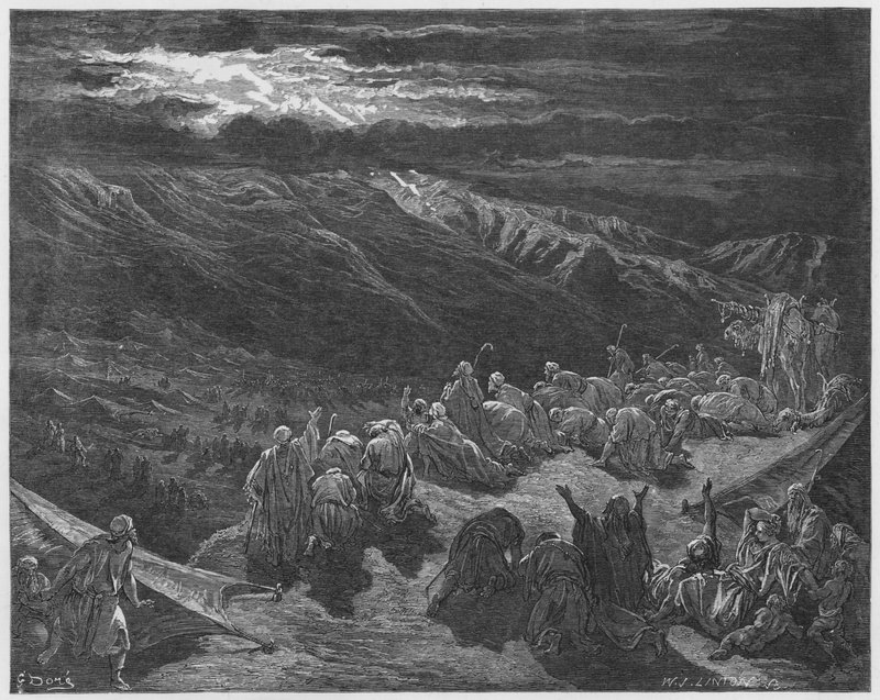Gustave Dore Bible: Vydání zákona na hoře Sinaj od Gustave Dore