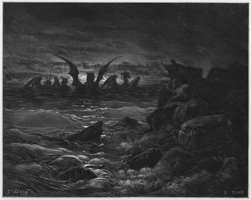 Gustave Dore Bible: Vize čtyř zvířat od Gustave Dore