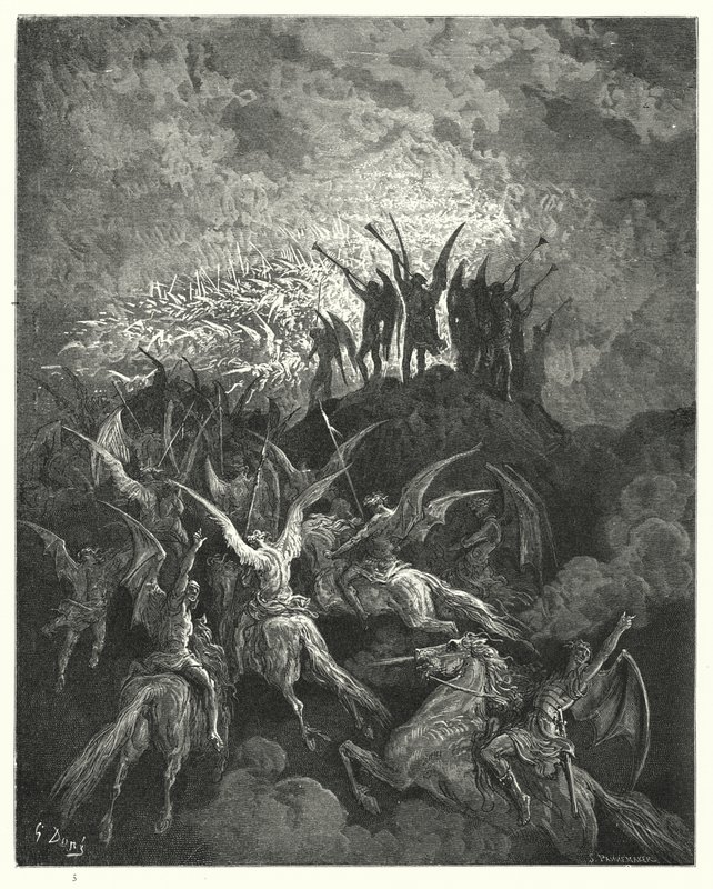 Ilustrace Gustave Dore pro Miltons Paradise Lost, Kniha I, řádky 757-759 od Gustave Dore
