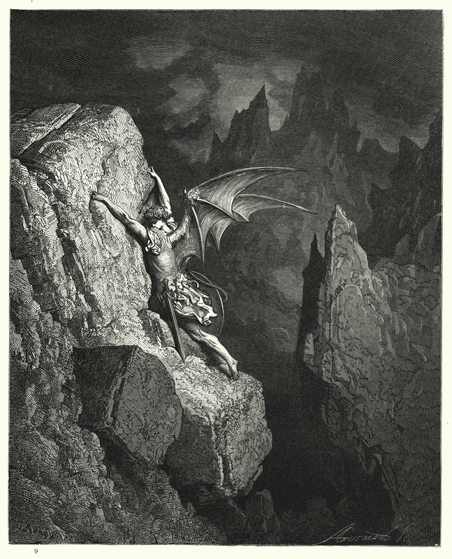 Ilustrace Gustave Dore pro Miltons Paradise Lost, kniha II, řádky 949, 950 od Gustave Dore