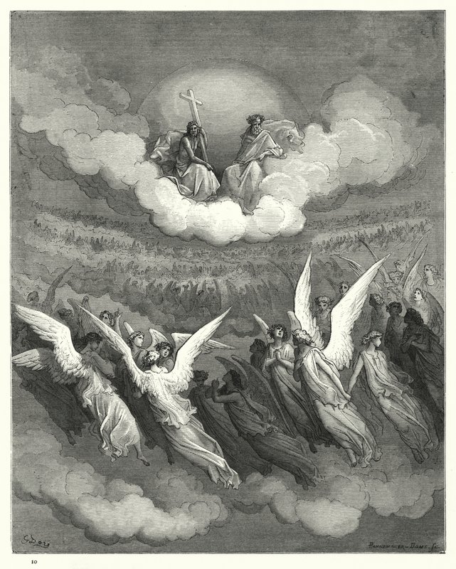 Ilustrace Gustave Dore pro Miltons Paradise Lost, kniha III, 347-349 od Gustave Dore