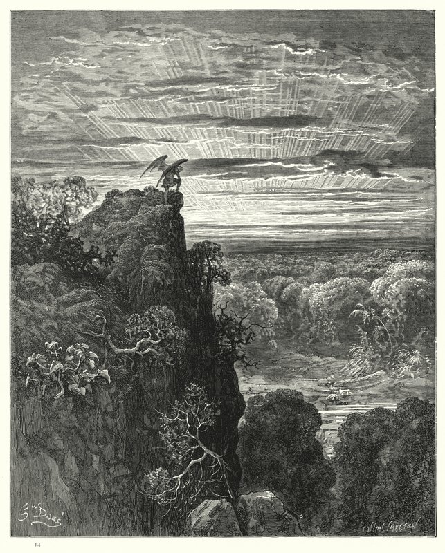 Ilustrace Gustave Dore pro Miltons Paradise Lost, kniha IV, řádky 172, 173 od Gustave Dore