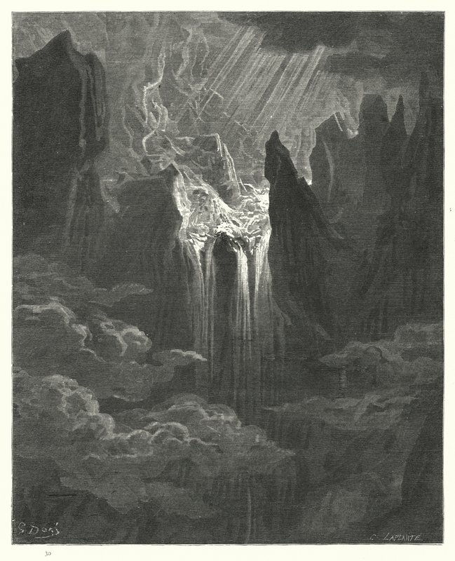 Ilustrace Gustava Dorea pro Miltons Paradise Lost, kniha VII, řádky 298, 299 od Gustave Dore