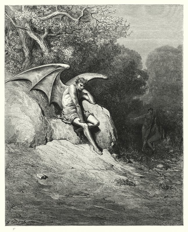 Ilustrace Gustave Dore pro Miltons Paradise Lost, kniha IX, řádek 99, 100 od Gustave Dore