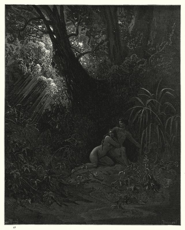 Ilustrace Gustave Dore pro Miltons Paradise Lost, kniha X, řádky 99-101 od Gustave Dore
