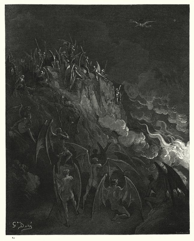 Ilustrace Gustave Dore pro Miltons Paradise Lost, kniha X, řádky 439-441 od Gustave Dore