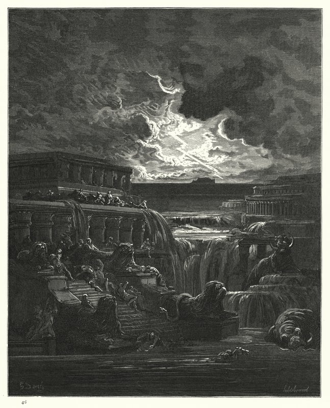 Ilustrace Gustava Dorea pro Miltonův Ztracený ráj, kniha IX, řádky 747-749 od Gustave Dore