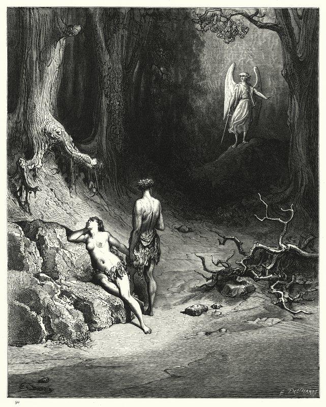 Ilustrace Gustave Dore pro Miltons Paradise Lost, kniha XII, řádek 645 od Gustave Dore