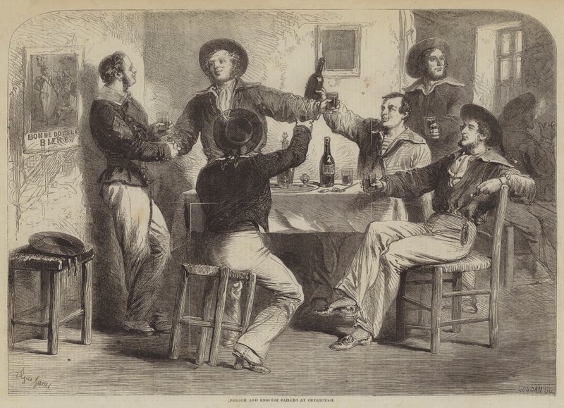 Francouzští a angličtí námořníci v Cherbourgu od Gustave Janet