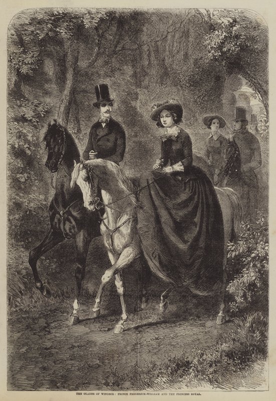 Windsorské hájenky, princ Frederick-William a královská princezna od Gustave Janet