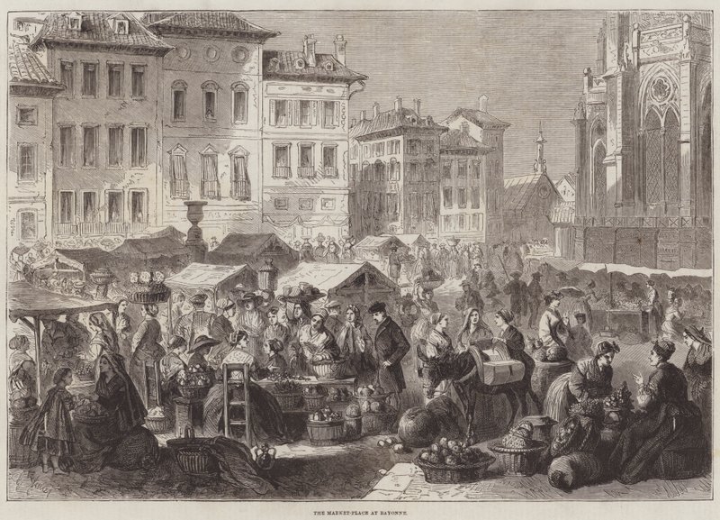 Tržiště v Bayonne od Gustave Janet