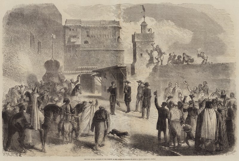Návštěva francouzského císaře v Casbah neboli Citadele v Alžíru od Gustave Janet
