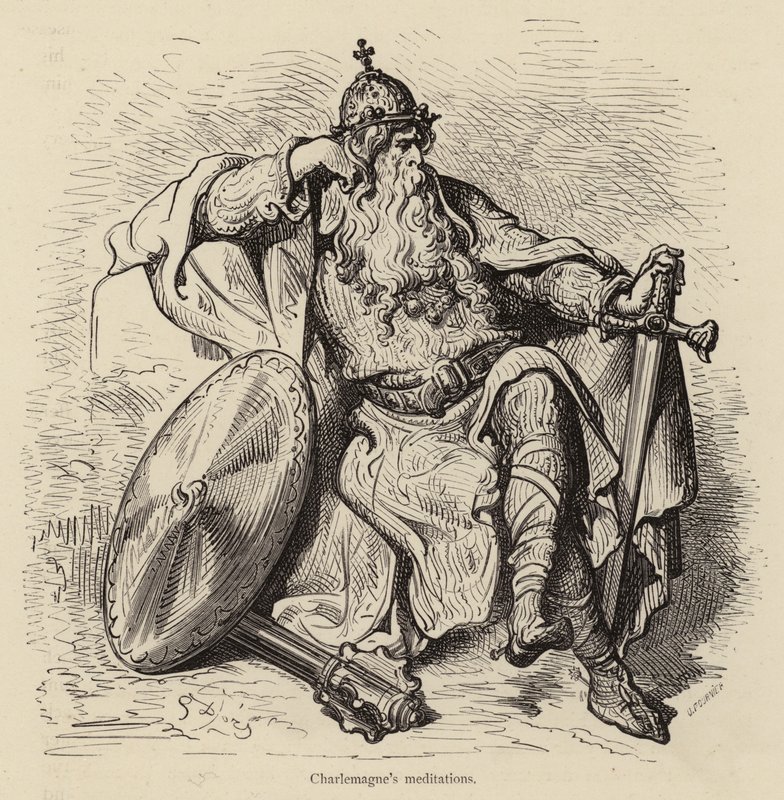 Meditace Karla Velikého od Gustave after Dore