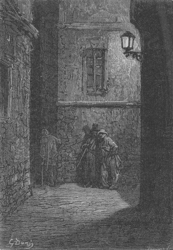 Dva noční tuláci od Gustave after Dore