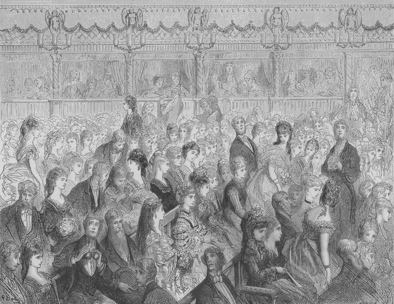 Křesla Covent-Garden Orchestra od Gustave after Dore