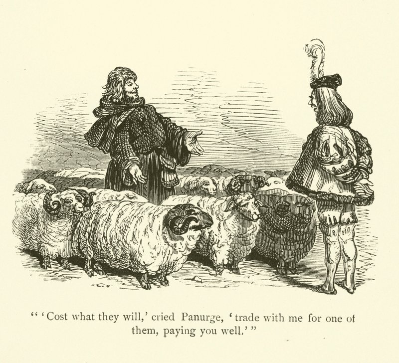 Ilustrace k dílům Rabelaise od Gustave after Dore