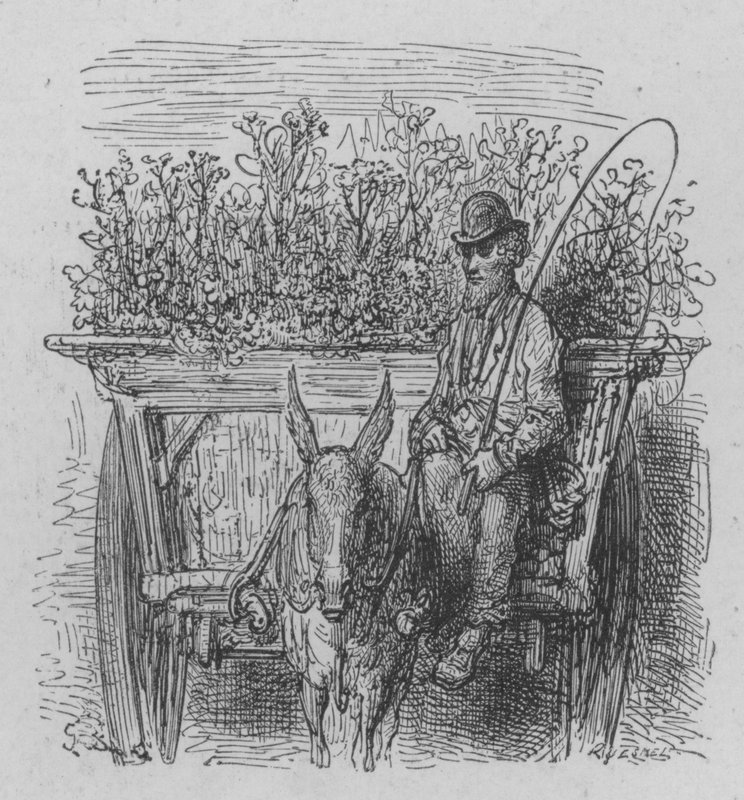 Cestující květinářství od Gustave after Dore