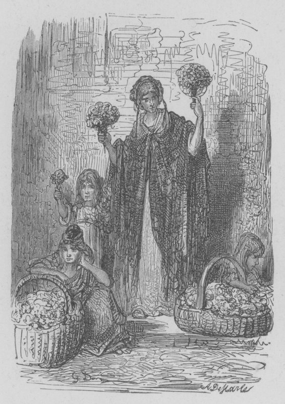 Prodejce květin od Gustave after Dore
