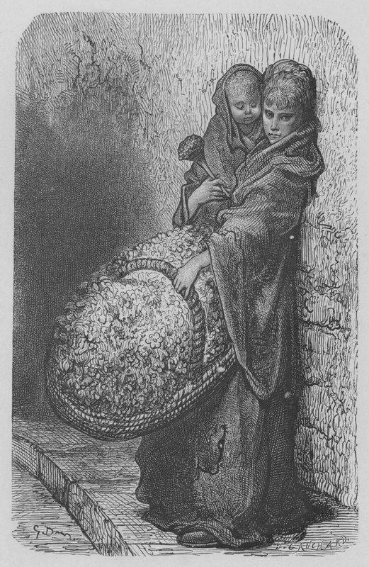 Prodejce květin od Gustave after Dore